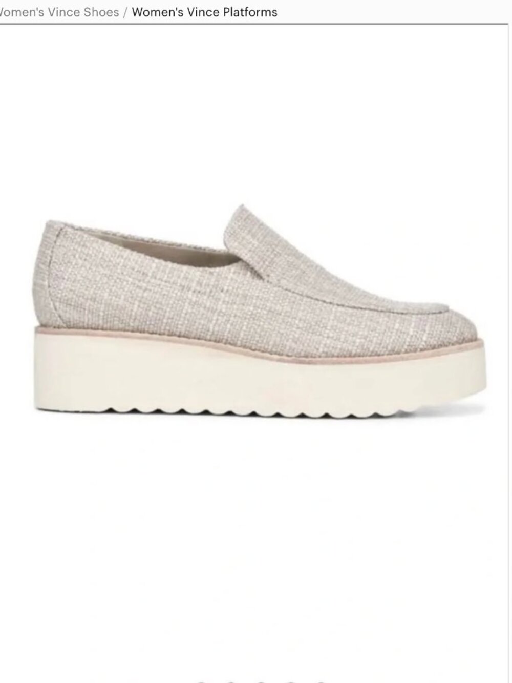 VINCE Zeta Lightweight Raffia Platform Leather Loafers - Size 9.5